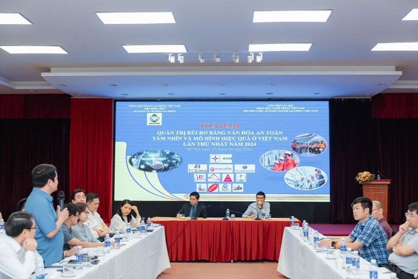 Tọa đàm Quản trị rủi ro bằng văn hóa an toàn, tầm nhìn và mô hình hiệu quả ở Việt Nam lần thứ nhất năm 2024. (Nguồn ảnh: Viện KHATVSLĐ)