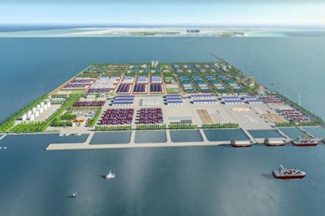 Phối cảnh dự án cảng Vạn Ninh hiện đang được Vinaconex và đối tác xây dựng. (Ảnh: Vinaconex)