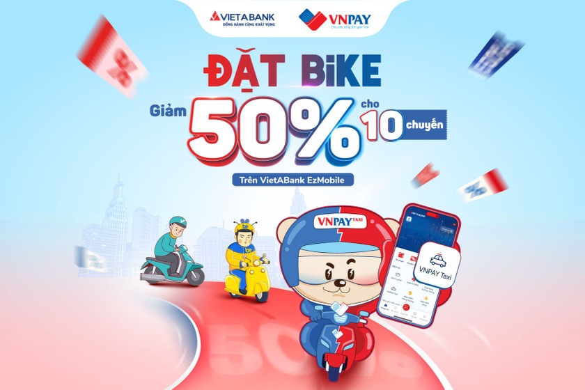 VietAbank Ezmobile ra mắt 'đặt xe', tặng ưu đãi 10 chuyến giảm ngay 50%