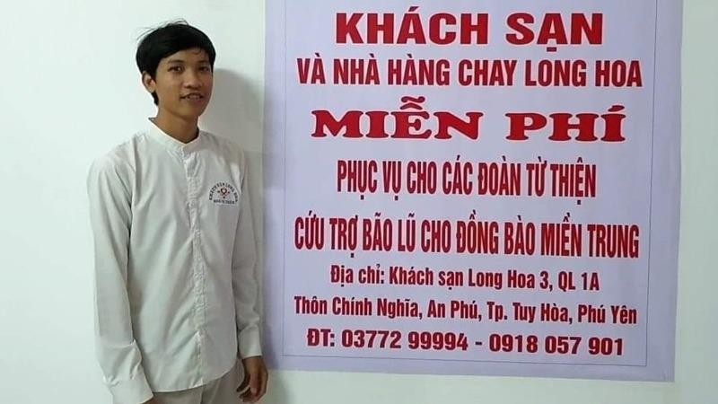 Khách sạn và nhà hàng chay Long Hoa 3 miễn phí dịch vụ cho đoàn từ thiện đi cứu trợ miền Trung.