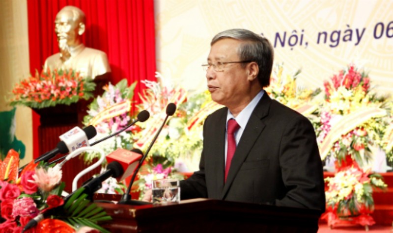 Ủy viên Bộ Chính trị, Thường trực Ban Bí thư Trần Quốc Vượng phát biểu tại Lễ kỷ niệm.