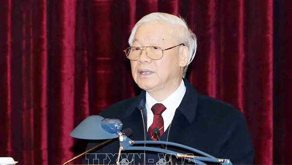 Tổng Bí thư, Chủ tịch nước Nguyễn Phú Trọng phát biểu tại hội nghị.
