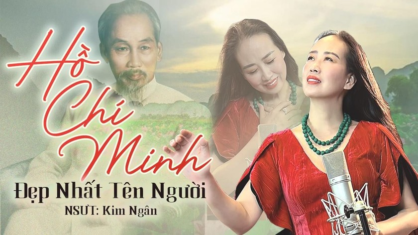 Đại tá, NSUT Dương Thị Kim Ngân trong MV Hồ Chí Minh - Đẹp nhất tên người (ảnh NVCC).