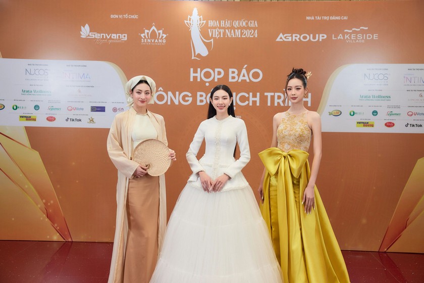 3 đại sứ của cuộc thi hoa hậu Lương Thùy Linh, Nguyễn Thúc Thùy Tiên và Lê Nguyễn Bảo Ngọc (ảnh BTC)