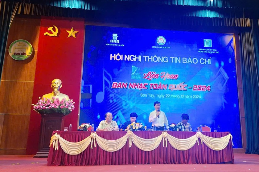 BTC thông tin về Liên hoan các Ban nhạc toàn quốc năm 2024. (Ảnh: Thùy Dương)