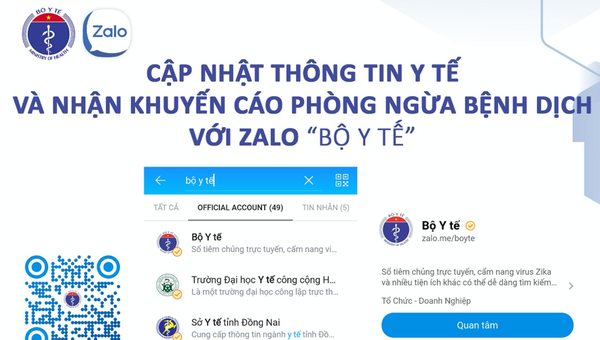 Kênh Zalo Bộ Y tế giải đáp thắc mắc về dịch COVID-19