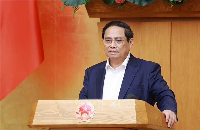 Thủ tướng Phạm Minh Chính kết luận Phiên họp Chính phủ thường kỳ tháng 7 năm 2024. Ảnh: Dương Giang/TTXVN