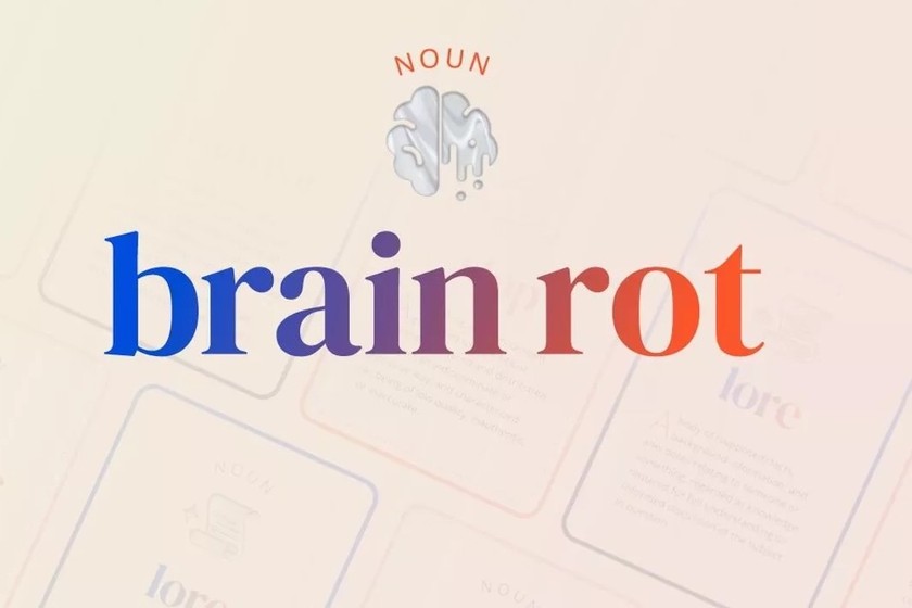 "Brain rot" (tạm dịch: thối não) được Từ điển Oxford công bố là từ của năm 2024. Ảnh: Oxford University Press.