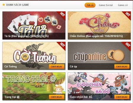 Danh sách 6 game không phép phải tạm dừng hoạt động của Công ty Cổ Phần Tamtay.