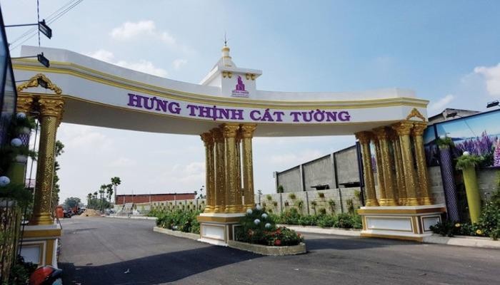 Cổng Dự án KDC Hưng Thịnh Cát Tường tại 
xã Đức Lập Thượng, huyện Đức Hòa, tỉnh Long An