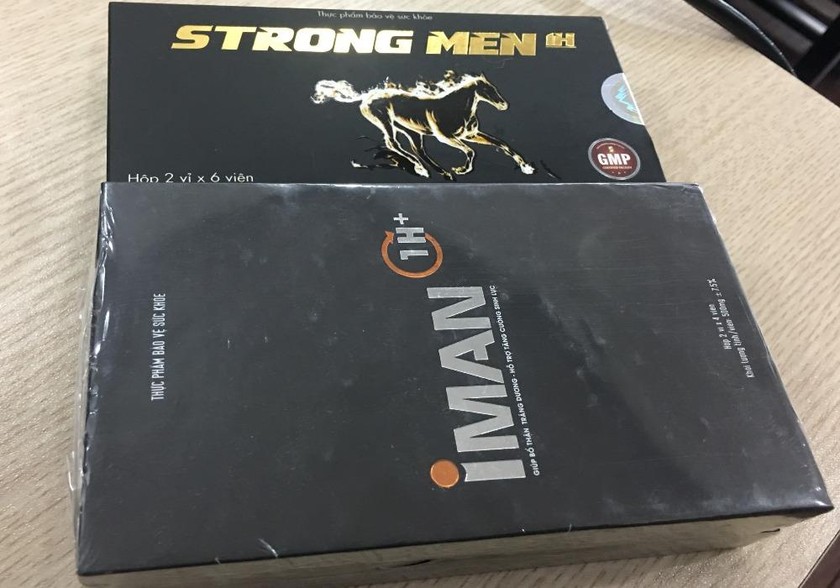 Sản phẩm Strongmen1h và Iman 1h của Cty Cổ phần Dược mỹ phẩm Thăng Long. 