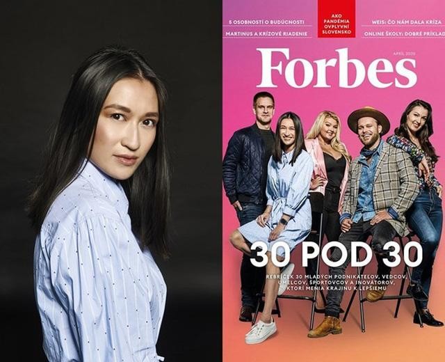 Hình ảnh 9X Thảo Hương trên bìa tạp chí Forbes Slovakia. 