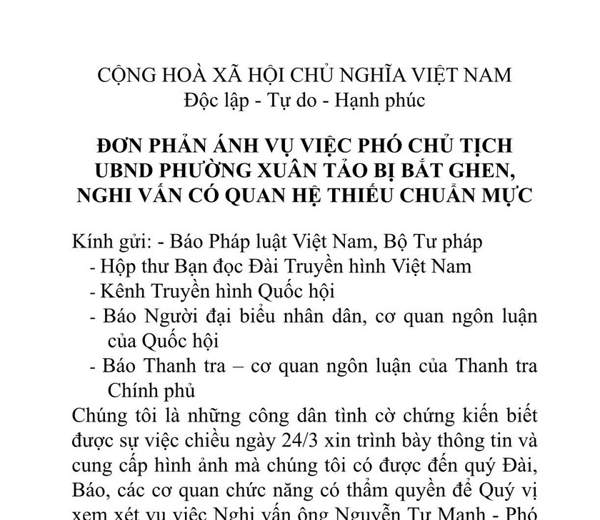 Nghi vấn một Phó Chủ tịch phường bị "bắt ghen" 