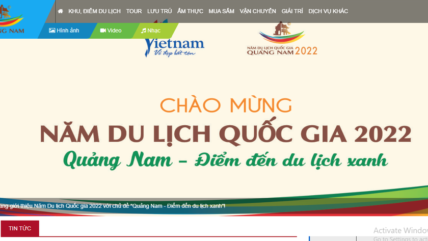 Giao diện của “Hệ thống phần mềm du lịch thông minh”. (Ảnh chụp màn hình).