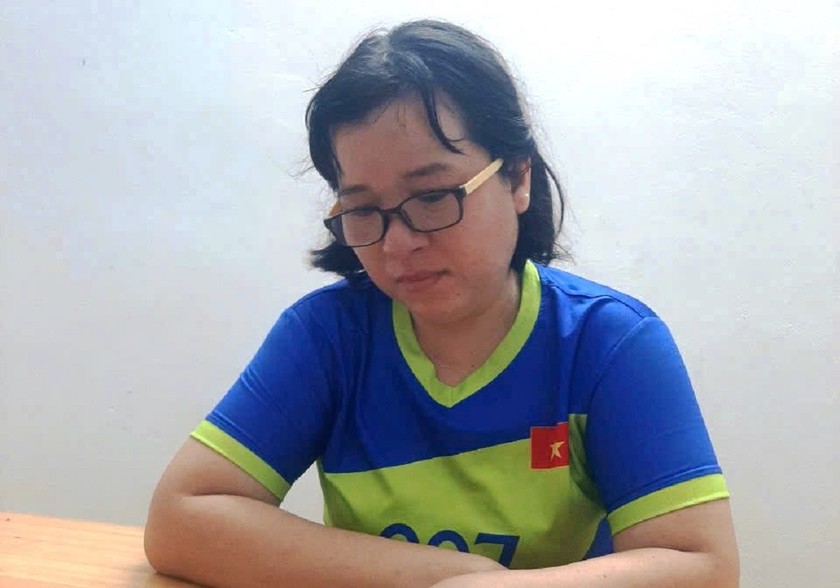 Đối tượng Trương Thị Tường Vi tại cơ quan điều tra.