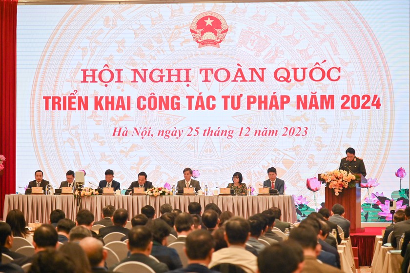 Bộ Tư pháp tổ chức Hội nghị toàn quốc triển khai công tác tư pháp năm 2024. 