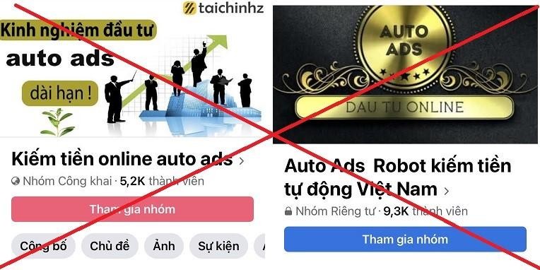 Ứng dụng Auto Ads huy động vốn đa cấp lừa đảo chiếm đoạt tài sản