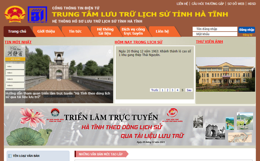 Tỉnh Hà Tĩnh triển lãm 3D trực tuyến “Hà Tĩnh theo dòng lịch sử qua tài liệu lưu trữ”.