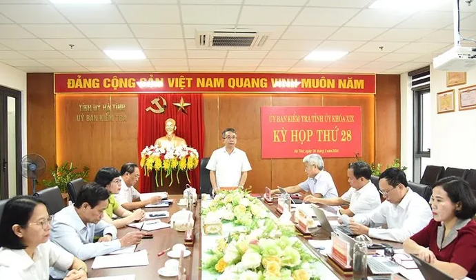 Ủy ban Kiểm tra Tỉnh ủy Hà Tĩnh khóa XIX đã tiến hành các kỳ họp thứ 27 và 28. Ảnh: Báo Hà Tĩnh.