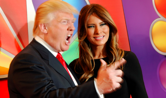 Ông Donald Trump và vợ - Melania Trump tại đài truyền hình NBC năm 2012