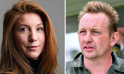 Nữ nhà báo Kim Wall và ông Peter Madsen