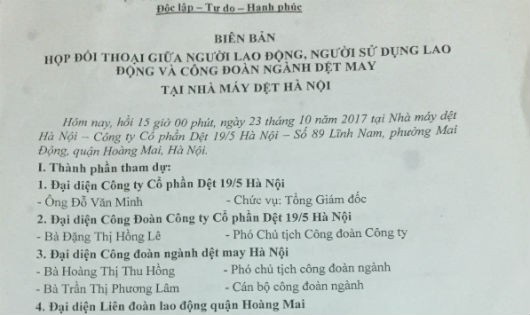 Người lao động chờ phương án 'thấu tình thấu lý' từ Công ty Cổ phần Dệt 19/5