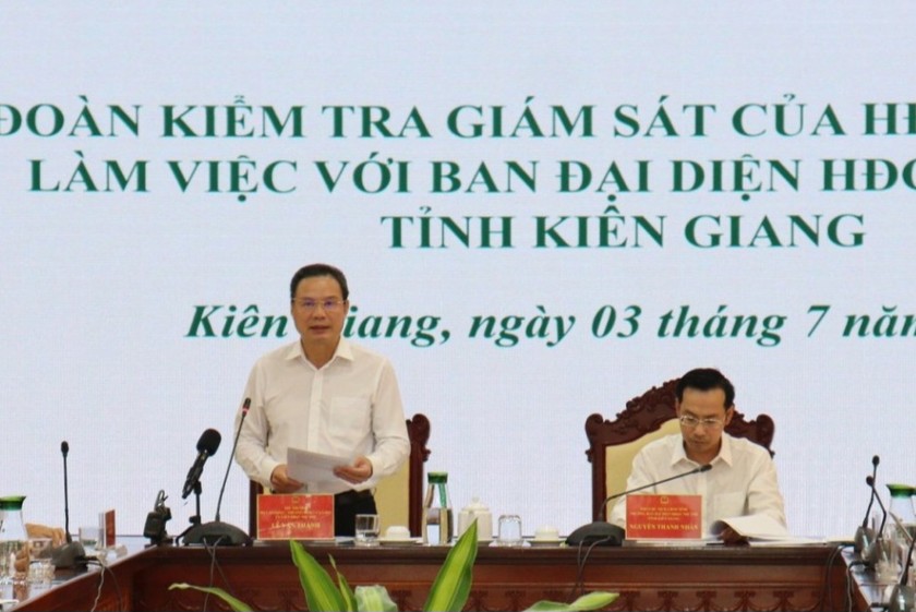 Đoàn kiểm tra giám sát của HĐQT Ngân hàng Chính sách xã hội Việt Nam làm việc tại Kiên Giang