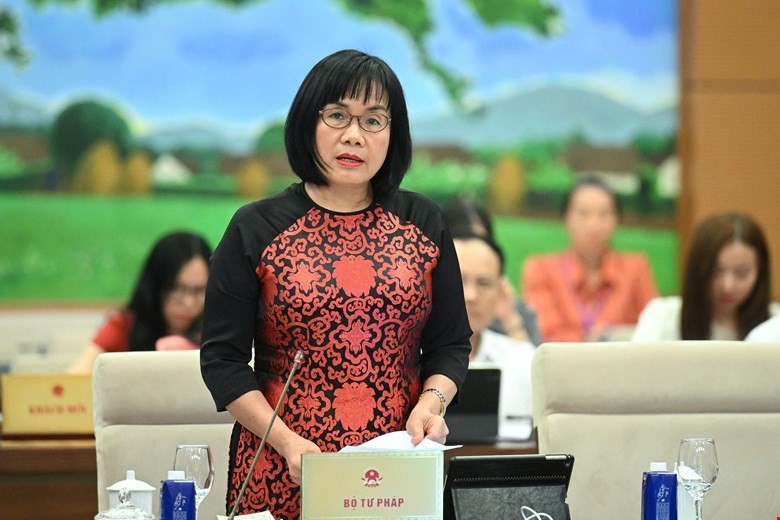 Thứ trưởng Đặng Hoàng Oanh phát biểu tại phiên họp. Ảnh Quochoi.vn