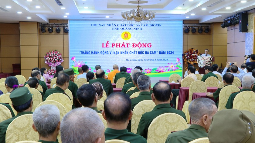 Quang cảnh lễ phát động “Tháng hành động vì nạn nhân chất độc da cam” năm 2024 tỉnh Quảng Ninh.