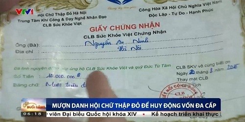 Cảnh báo hành vi huy động vốn đa cấp nhân danh Hội Chữ thập Đỏ