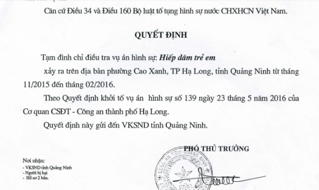 Bé gái tố bị ông tổ trưởng hiếp dâm: Nghi án có nguy cơ bị chìm xuồng?