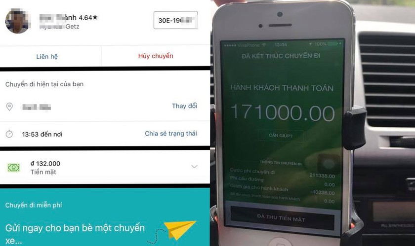 Báo giá và số tiền thực tế phải trả của khách hàng sử dụng Uber