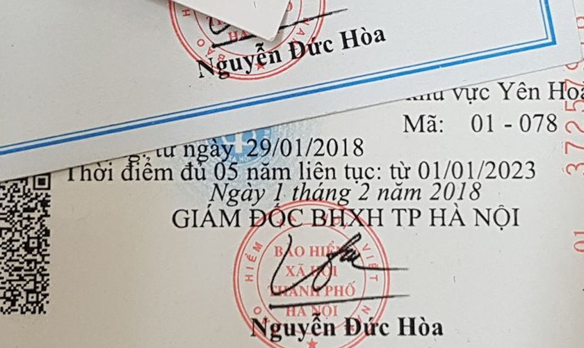 Thẻ BHYT của một học sinh lớp 6 bị sai thông tin thời điểm đủ 5 năm liên tục.