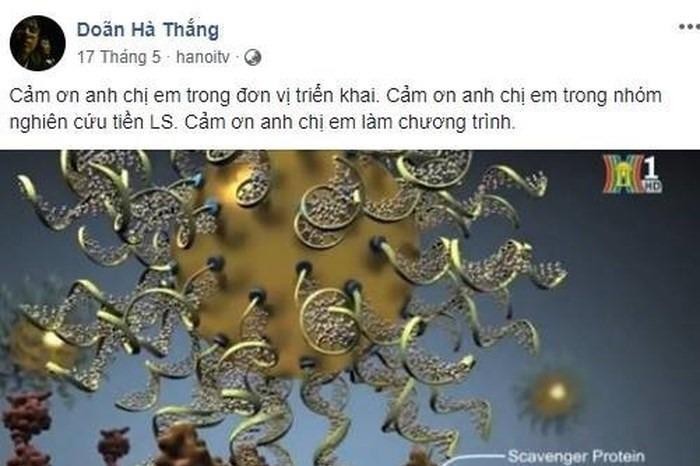 Thông tin quảng cáosản phẩm nano vàng như một dạng thuốc chữa ung thư trên trang https://www.facebook.com/hathang.doan.3.