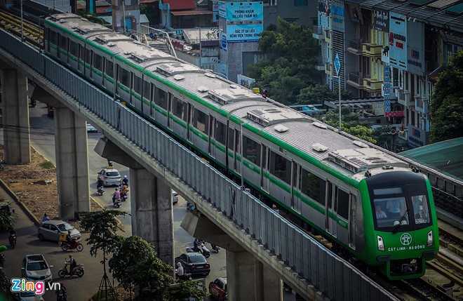 Tàu trên cao Cát Linh - Hà Đông chạy thử toàn tuyến