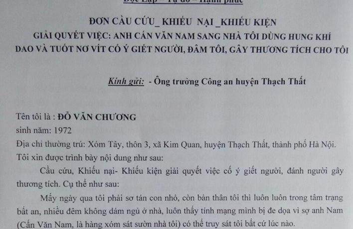 Cứu giúp cháu bé hàng xóm, 4 lần liên tiếp bị bố đứa trẻ dùng hung khí tấn công