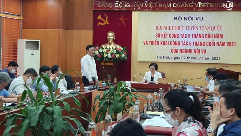 Hội nghị trực tuyến toàn quốc sơ kết công tác 6 tháng đầu năm và triển khai công tác 6 tháng cuối năm 2021 của ngành Nội vụ.