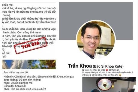 Cơ quan chức năng xác định nội dung trên là không có thật. Hai chủ tài khoản Facebook chia sẻ thông tin sai sự thật bị xử phạt.