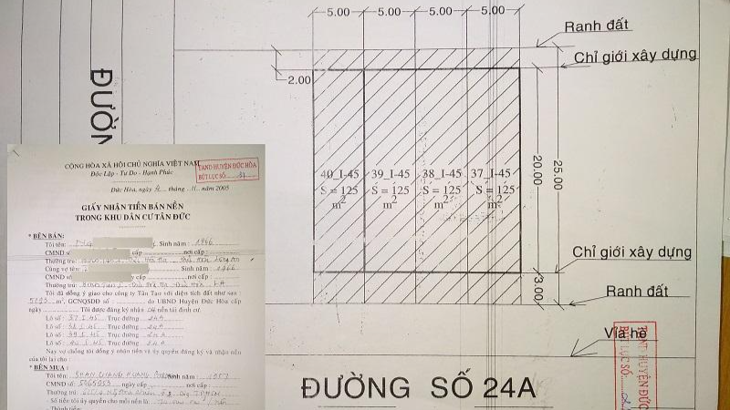 lGiấy tờ mua bán giữa các bên.