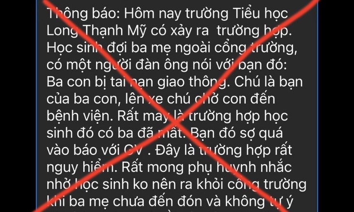 Một thông tin giả lan truyền trên mạng gần đây. 