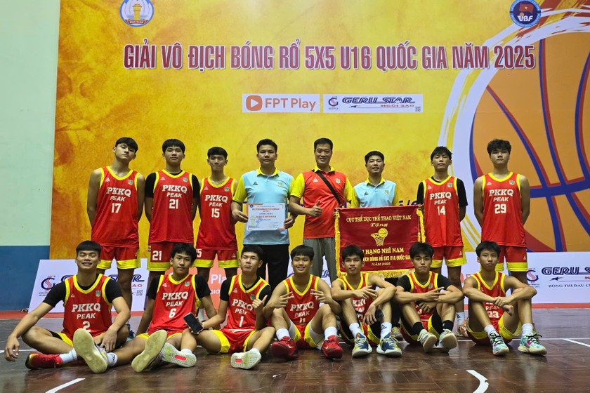 Đội bóng rổ U16 Quân chủng PK-KQ Peak đạt Hạng Nhì - Huy chương Bạc Giải bóng rổ 5x5 U16 Vô địch Quốc gia 2025