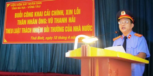 Đại diện VKSND tỉnh Bà Rịa - Vũng Tàu xin lỗi công dân bị hàm oan