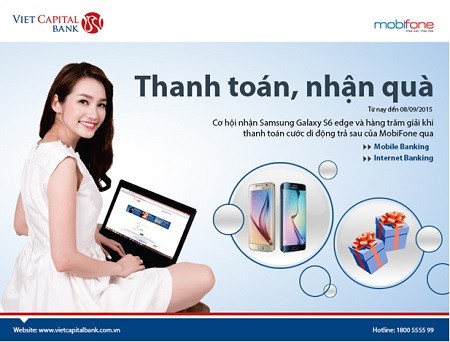 Thanh toán hóa đơn trực tuyến, nhận ngay Samsung Galaxy S6 Edge