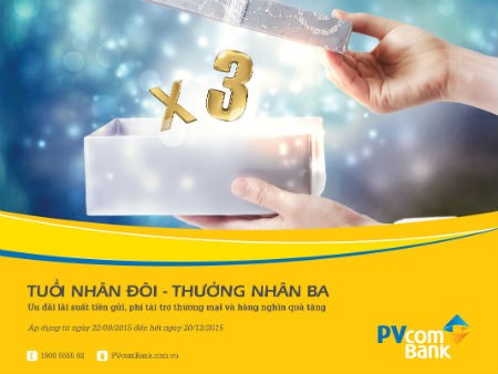 PVcomBank triển khai chương trình "Tuổi nhân đôi - Thưởng nhân ba"