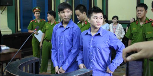 Các bị cáo tại phiên tòa