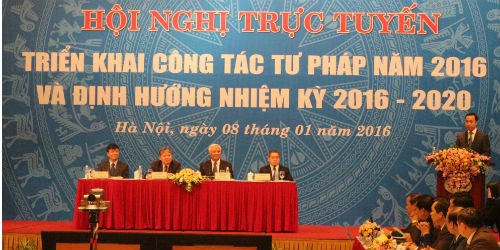 Khai mạc Hội nghị trực tuyến triển khai công tác tư pháp năm 2016