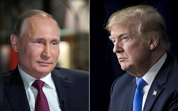 Tổng thống Nga Vladimir Putin (trái) và Tổng thống Mỹ Donald Trump