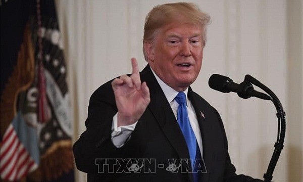 Tổng thống Mỹ Donald Trump trong cuộc họp báo tại Washington DC., ngày 7/11/2018. Ảnh: THX/TTXVN