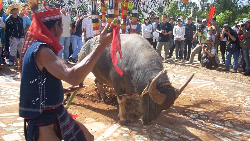 Một sinh hoạt cộng đồng của người J’rai tại Tây Nguyên