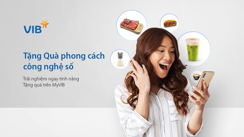 900 E-voucher cho khách sử dụng dịch vụ quà tặng trên MyVIB